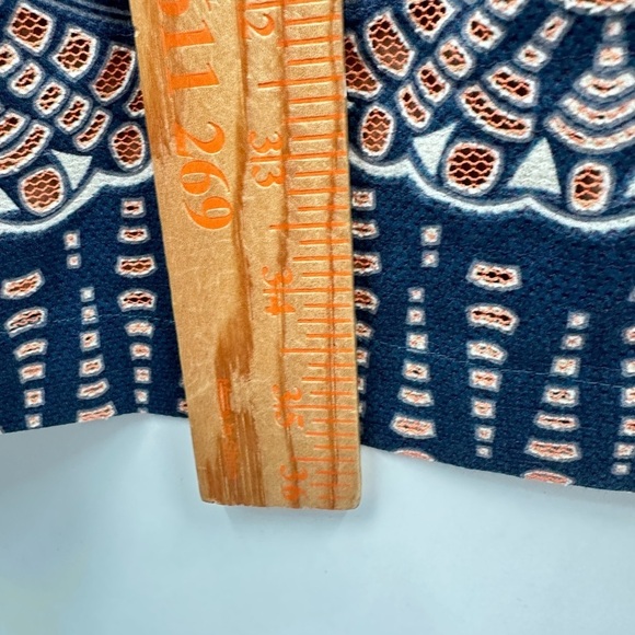 BCBG MAXAZRIA Alina woman cotton 70's bohemian hippie mini blue shift dress L - Picture 13 of 14